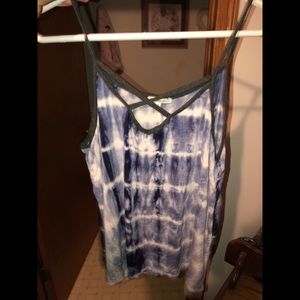 Charlotte Russe Tie Dye Criss Cross Tanktop
